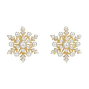 Pipi Tree Pearl Snowflake Earrings NWOT